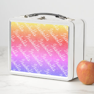 Aangepaste lunchbox van kind met regenboogkleurige
