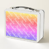 Aangepaste lunchbox van kind met regenboogkleurige (Achterkant)