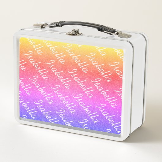 Aangepaste lunchbox van kind met regenboogkleurige (Voorkant)