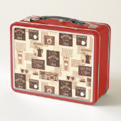 Aangepaste lunchboxen koffiepatroon (Achterkant)