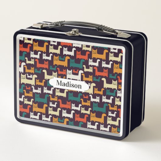 Aangepaste lunchboxen voor kleurrijke katten (Voorkant)