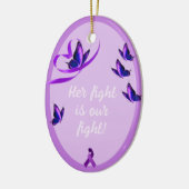 Aangepaste Lupus ondersteunt Paarse hartkeramiek o Keramisch Ornament (Links)