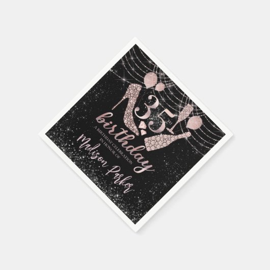 Aangepaste Luxe 35e verjaardag Servet (Hoek)