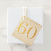 Aangepaste luxe 60e verjaardag Floral Pink Gold Bedankjes Labels (Met doos)