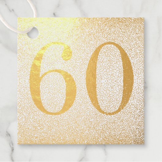 Aangepaste luxe 60e verjaardag Floral Pink Gold Bedankjes Labels (Voorkant)