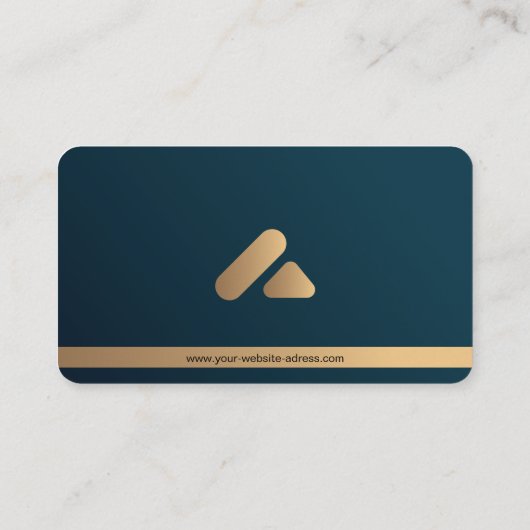 Aangepaste luxe Blauwgroen blauw en goud Visitekaartje (Achterkant)