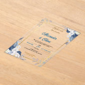 Aangepaste luxe bloemen acryl bruiloft uitnodiging (Laagn)