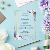 Aangepaste luxe bloemen acryl bruiloft uitnodiging (Insitu (Huwelijk))