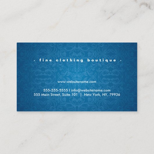 Aangepaste luxe boetiek Floral Visitekaartje (Achterkant)