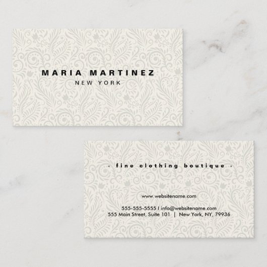 Aangepaste luxe boetiek Floral Visitekaartje (Voorkant / Achterkant)