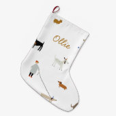 Aangepaste Luxe Dog-kerststop Grote Kerstsok (Voorkant (Hangend))