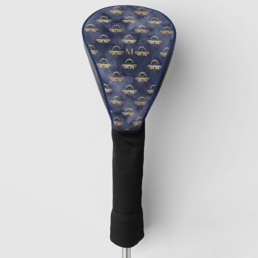 Aangepaste luxe gouden bijenmars Nachtelijke hemel Golfheadcover (Voorkant)
