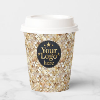 Aangepaste luxe gouden logo zakelijke banner merk papieren bekers