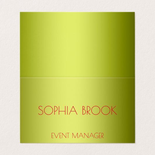 Aangepaste luxe gouden metalen folie visitekaartje (Buitenkant ongevouwen)