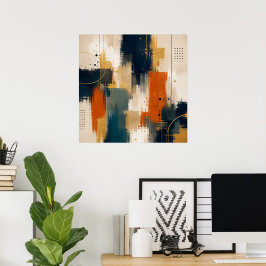 Aangepaste luxe goudnavig abstracte moderne kunst poster