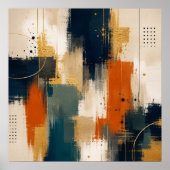 Aangepaste luxe goudnavig abstracte moderne kunst poster (Voorkant)