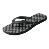 Aangepaste luxe grijze/zwarte geruite slippers teenslippers (Schuin)