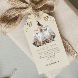 Aangepaste luxe Ivoor & Goud Quinceañera Cadeaulabel