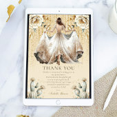 Aangepaste luxe ivoor & gouden Quinceañera bedankk Kaart