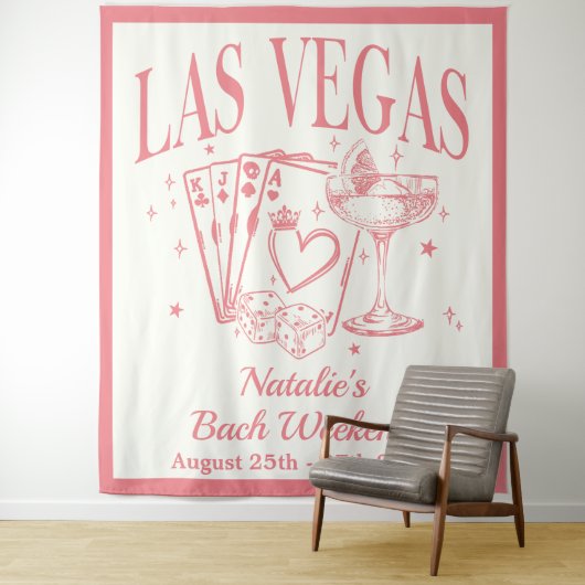Aangepaste luxe Las Vegas vrijgezellenfeest banner Wandkleed (In situ)