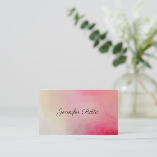 Aangepaste luxe luxehandgeschreven Premium-tekst Visitekaartje (Staand voorkant)