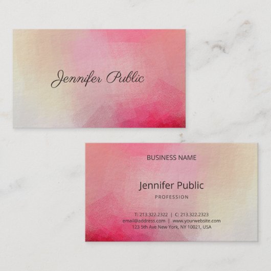 Aangepaste luxe luxehandgeschreven Premium-tekst Visitekaartje (Voorkant / Achterkant)