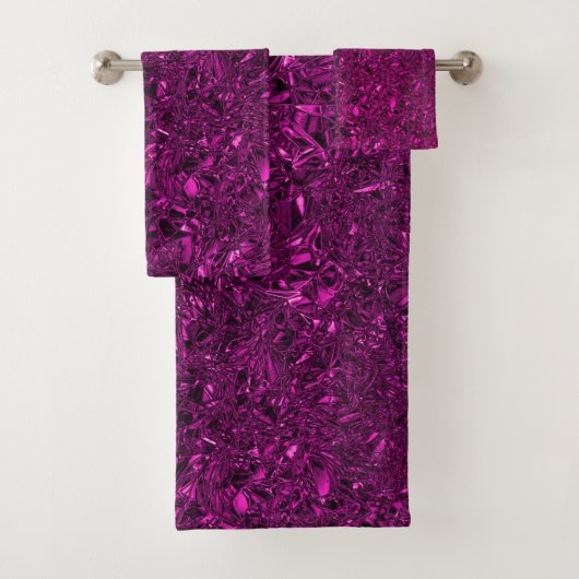 Aangepaste luxe magenta fijngemaakte folie bad handdoek (Insitu)