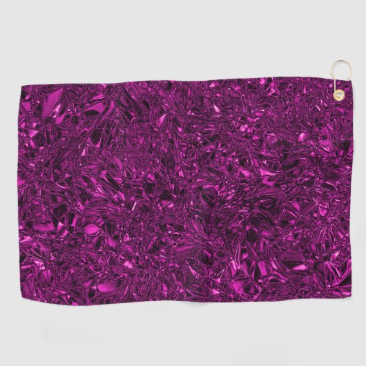 Aangepaste luxe magenta fijngemaakte folie golfhanddoek (Horizontaal)