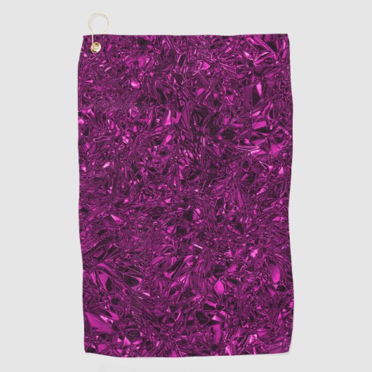 Aangepaste luxe magenta fijngemaakte folie golfhanddoek (Voorkant)