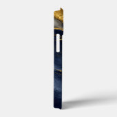 Aangepaste luxe marine goud abstracte marmer vloei Case-Mate iPhone case (Achterkant / Rechts)