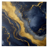 Aangepaste luxe marine goud abstracte marmeren vlo tegeltje (Voorkant)