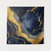 Aangepaste luxe marine goud abstracte marmeren vlo wandkleed (Voorkant)