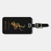 Aangepaste luxe muzikant zakelijk gouden saxofoon  bagagelabel (Voorkant horizontaal)