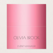 Aangepaste luxe poederroze metalen folie visitekaartje (Buitenkant ongevouwen)