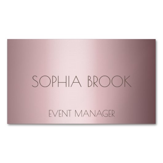 Aangepaste luxe rokerbruine metalen folie magnetisch visitekaartje (Voorkant)