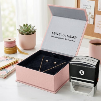 Aangepaste Luxe Sieraden Zakelijk Logo slogan Zelfinktende Stempel