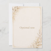 Aangepaste luxe trouwuitnodiging Beige Goud Kaart (Achterkant)