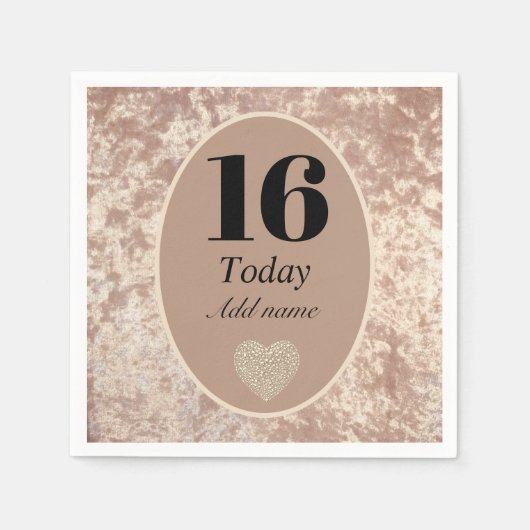 Aangepaste luxe velvet verjaardagsluiers 16e servet (Voorkant)