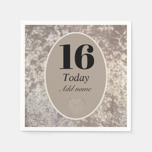 Aangepaste luxe velvet verjaardagsluiers 16e servet (Voorkant)