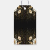 Aangepaste luxe zwart ivoor & goud quinceañera cadeaulabel (Achterkant)