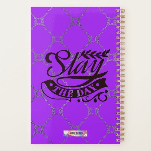 Aangepaste luxe zwarte damesplank planner (Achterkant)