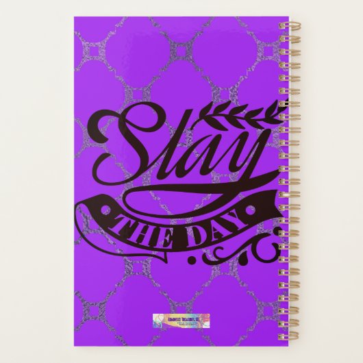 Aangepaste luxe zwarte damesplank planner (Achterkant)