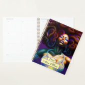 Aangepaste luxe zwarte damesplank planner (Display)