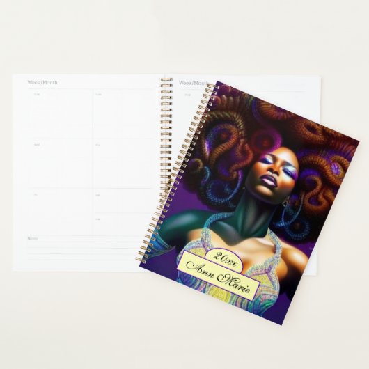 Aangepaste luxe zwarte damesplank planner (Display)