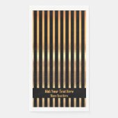 Aangepaste luxe zwarte en gouden strepen servet (Voorkant)