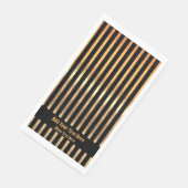 Aangepaste luxe zwarte en gouden strepen servet (Hoek)