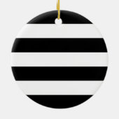 Aangepaste luxe zwarte en witte streep keramisch ornament (Achterkant)