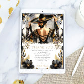 Aangepaste Luxe Zwarte Gouden Quinceañera Kaart