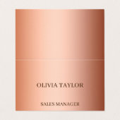 Aangepaste luxebrons metaalfolie visitekaartje (Buitenkant ongevouwen)