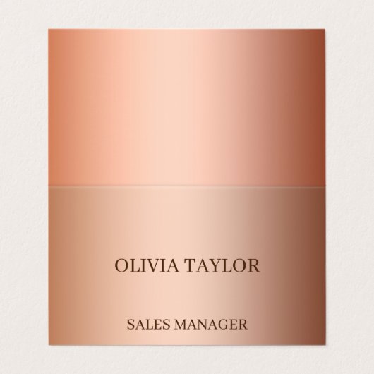 Aangepaste luxebrons metaalfolie visitekaartje (Buitenkant ongevouwen)